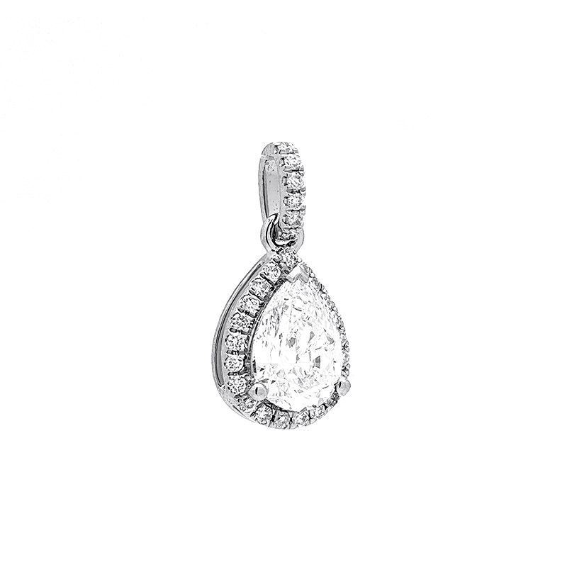 Pear Cutting Cultured Diamond Pendant