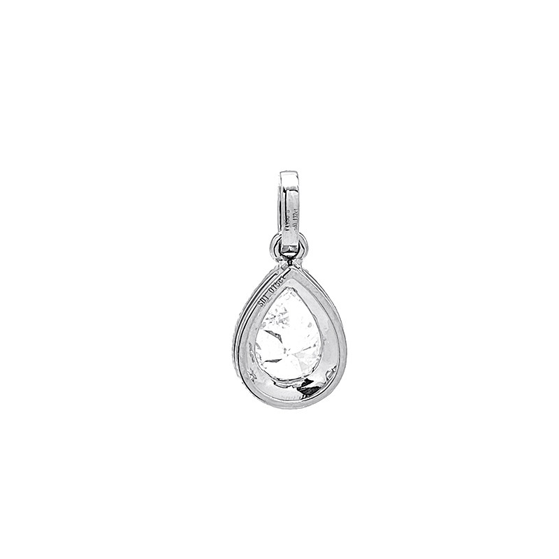 Gentle Bliss Pear Cutting & Halo Cultured Diamond Pendant with Pave Bail — lab grown diamond jewellery