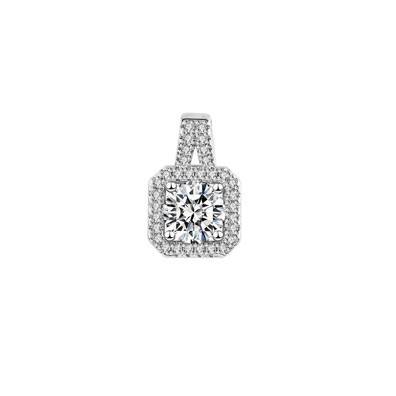 1.15 ct. tw. Vintage Engraved Solitaire Princess Cut Lab Diamond Pendant