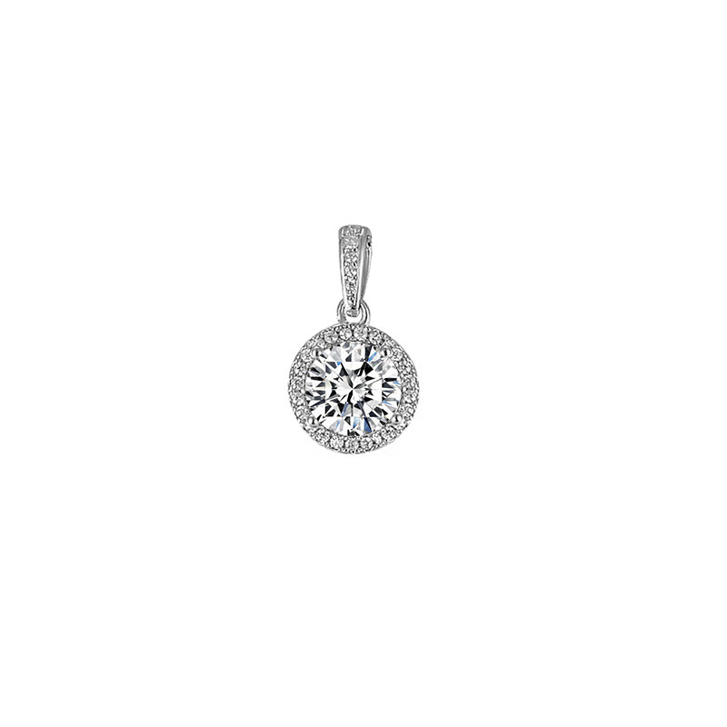 2.5 ct. tw. vintage halo brilliant round cut lab grown diamond pendant