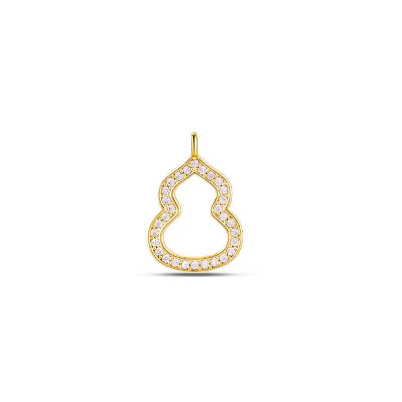 Pure Bliss Minimalist Gourd Channel Set Lab Diamond Pendant in yellow gold