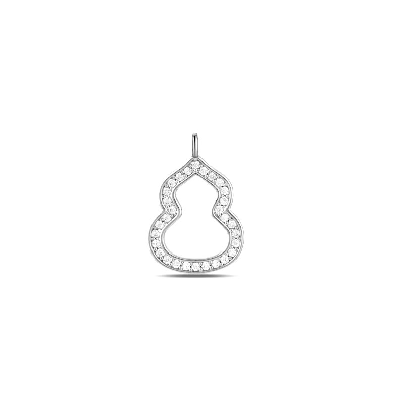 Pure Bliss Minimalist Gourd Channel Set Lab Diamond Pendant in white gold