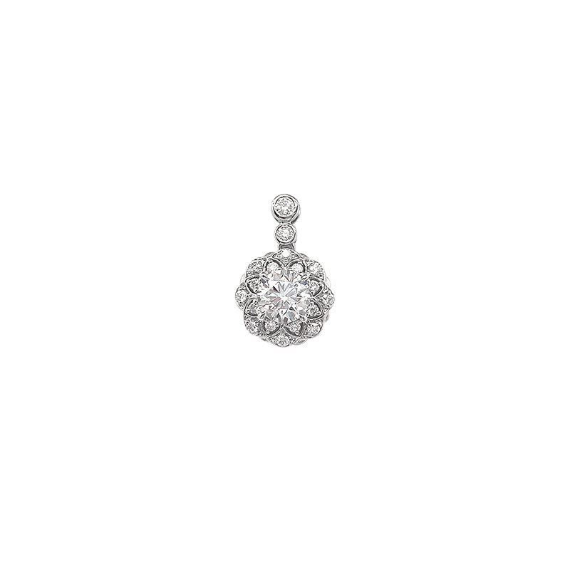 1.77 ct. tw. petal-inspired engraved cultured diamond pendant