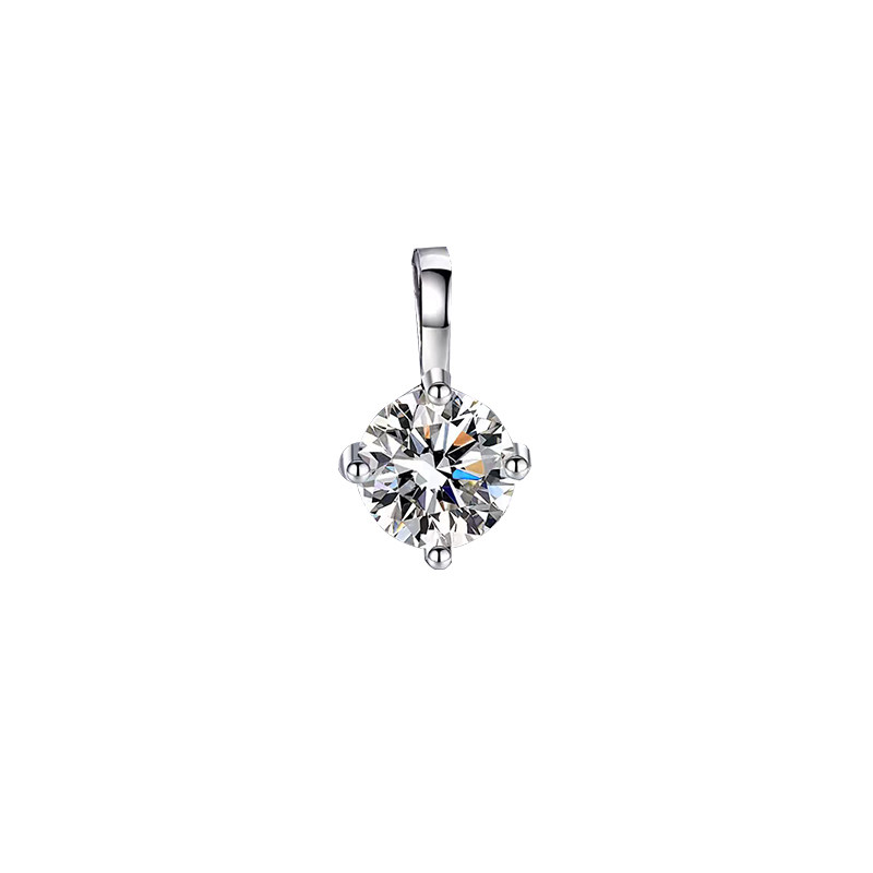 Minimalist 4 prongs Cultured diamond pendant