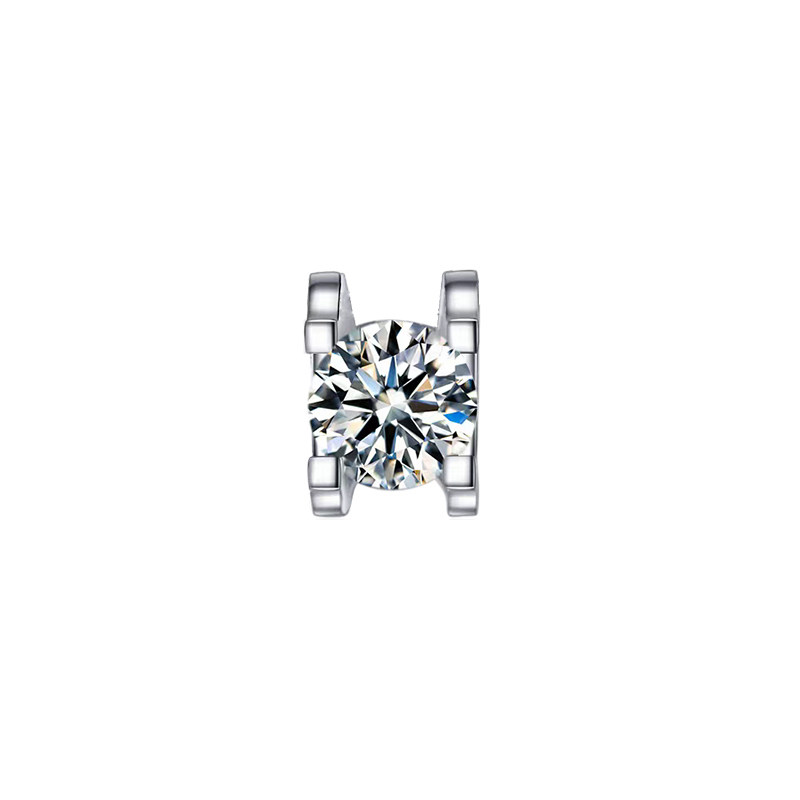 4 Prongs Platinum Lab Grown Diamond Pendant