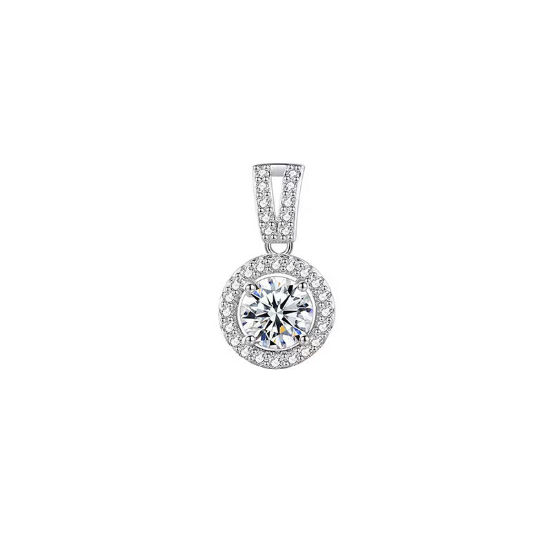 Classic Halo Solitaire Lab Diamond Pendant