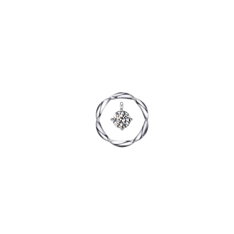 Twisted Circle Solitaire Lab Diamond Pendant