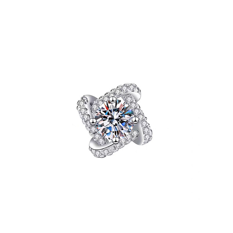 Twisted Ribbon Halo Lab Grown Diamond Pendant