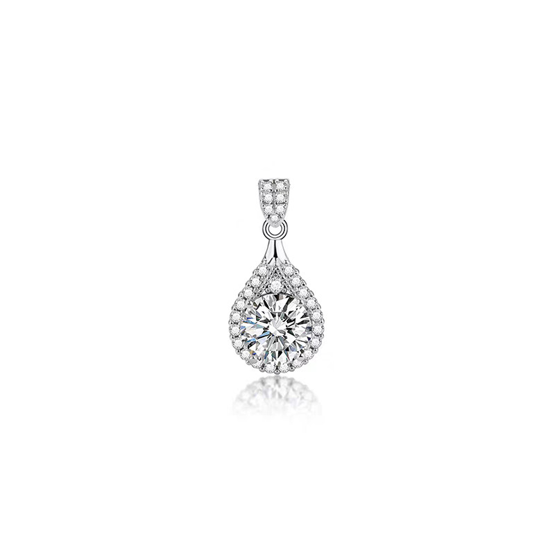 Teardrop Halo Lab Grown Diamond Pendant