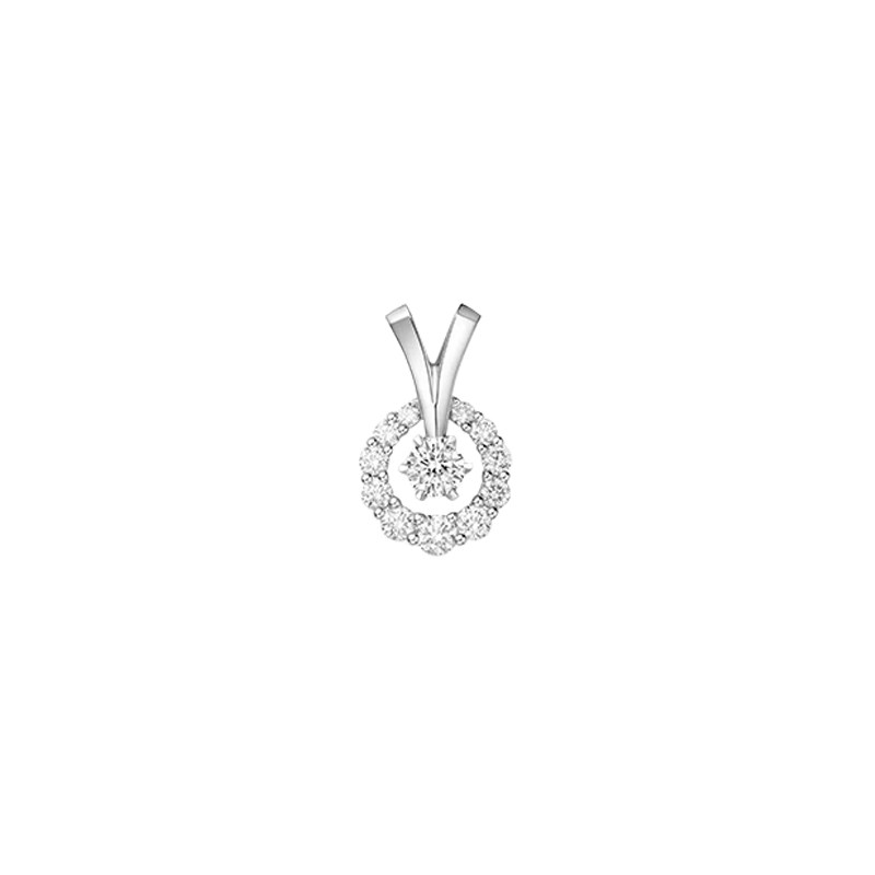V-Bail Circle Halo Lab Diamond Pendant