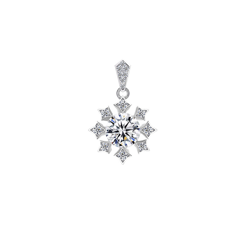 Snowflake Accents Diamond Pendant
