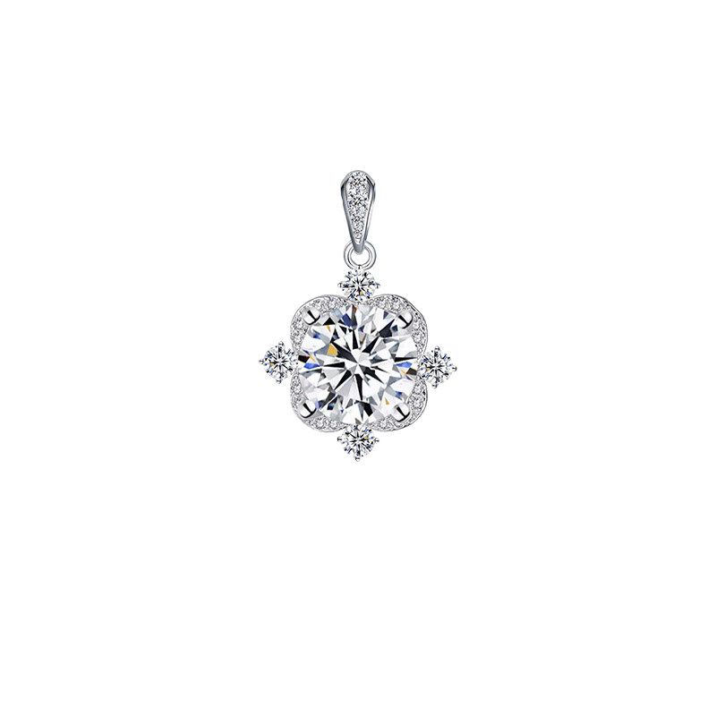 Four-Leaf Clover &amp; Snowflake Lab Diamond Pendant