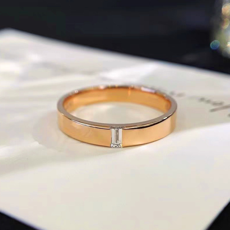 Eternity Men's Wedding Flat Band With A Tiny Emerald Diamond Flush Setting