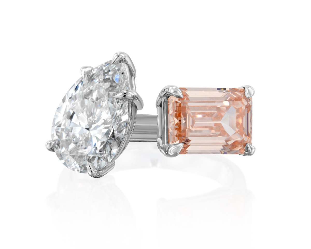 Toi et Moi Double Stone Romantic Lab Grown Diamond Engagement Ring