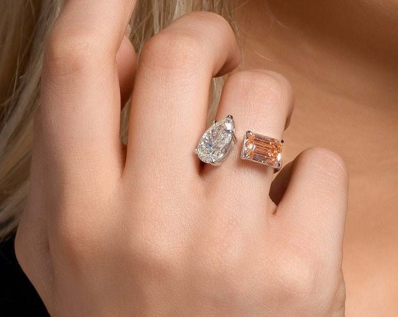 Double Stone Lab Grown Diamond Engagement Ring
