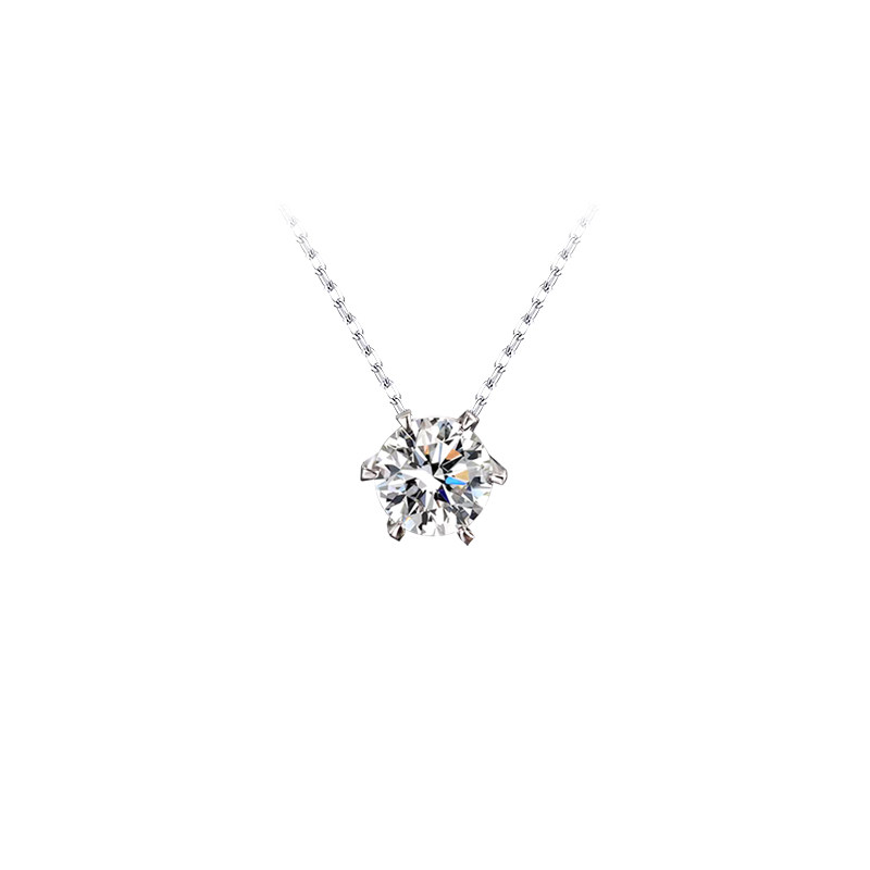 Four-Prong Rabbit Ear-Inspired Diamond Necklace