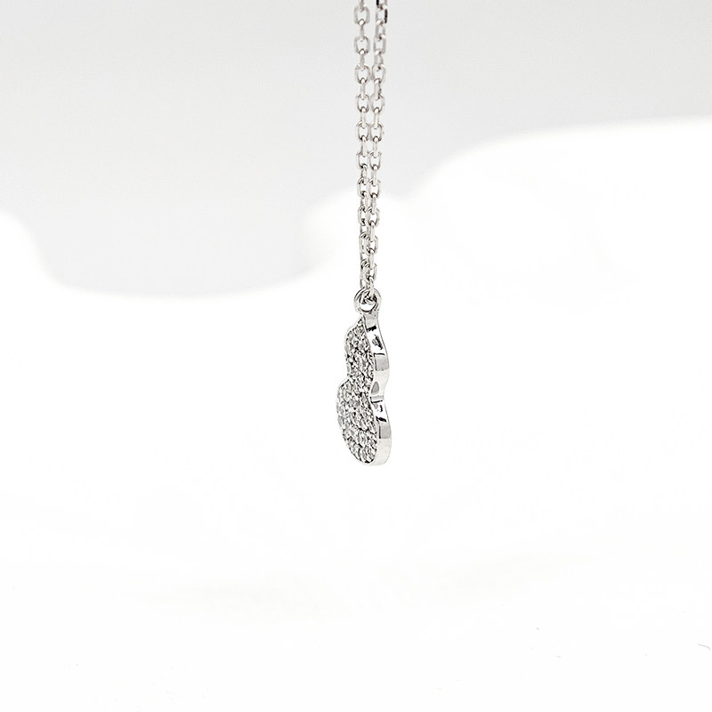 Classic Gourd Motif Bezel Full Pave Synthetic Diamond Pendant close up