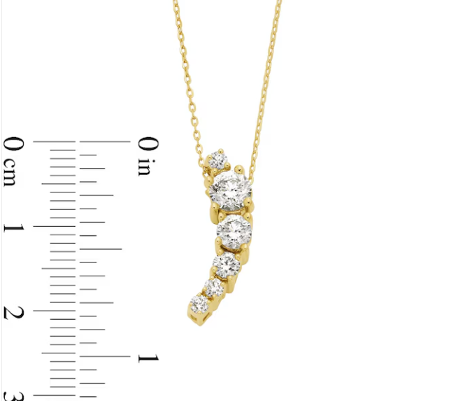 Graduated Curved Vine Lab-Grown Diamond Station Pendant Necklace