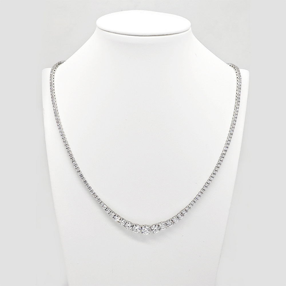 Graduated Riviera Synthetic Diamond Tennis Choker Necklace