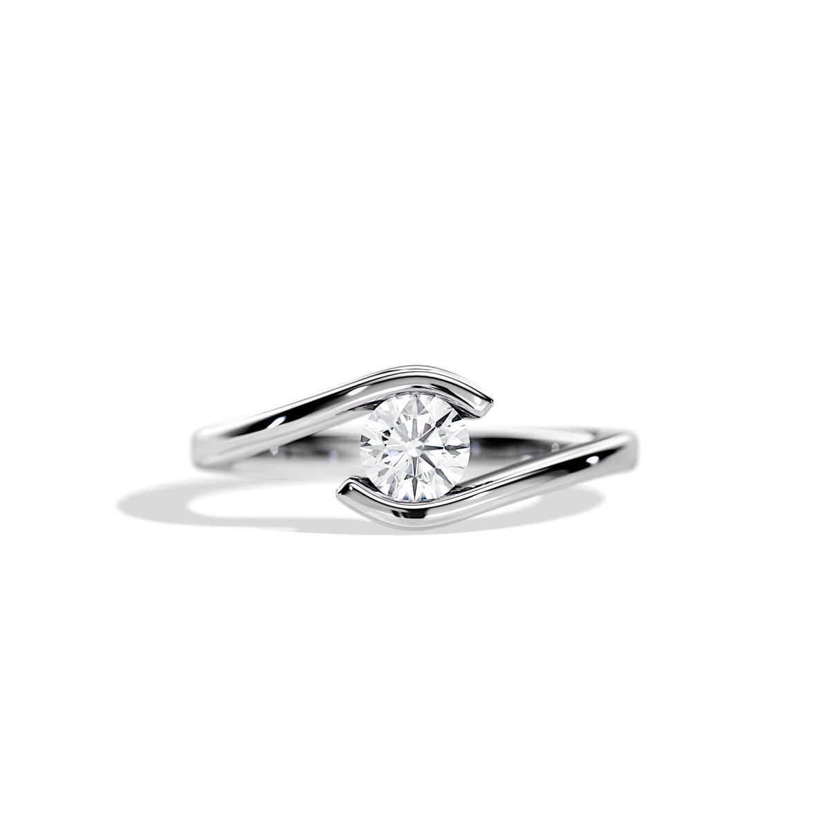 0.5 Carat Minimalist Hands Hold Inspired Lab Cultured Diamond Engagement Ring in White Gold