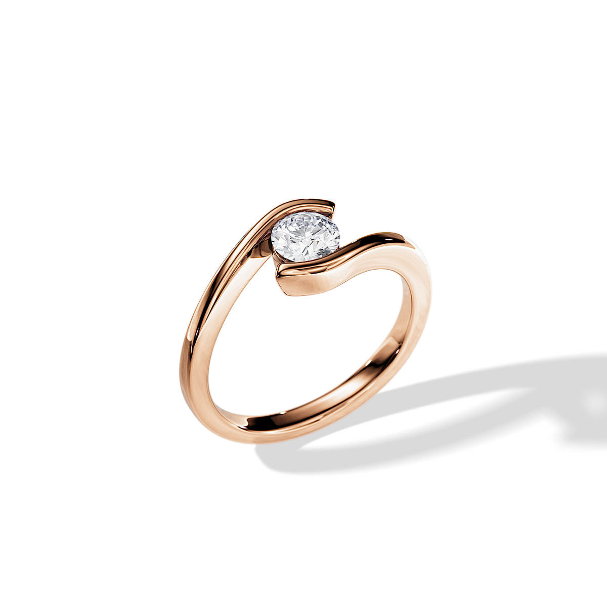 Minimalist Hands Hold Inspired Lab Diamond Engagement Ring