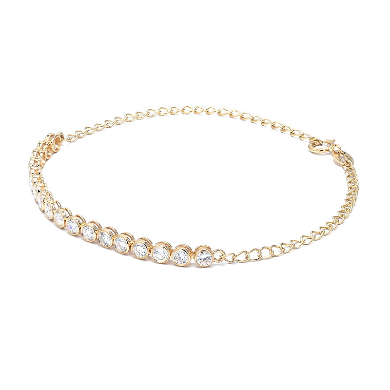 18 Bubble Bezel Set Double Layer Gallery Round Cut Diamonds Bracelet side view