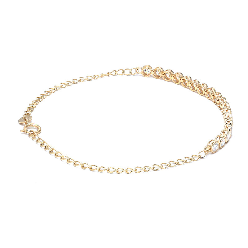 18 Bubble Bezel Set Double Layer Gallery Round Cut Diamonds Bracelet details