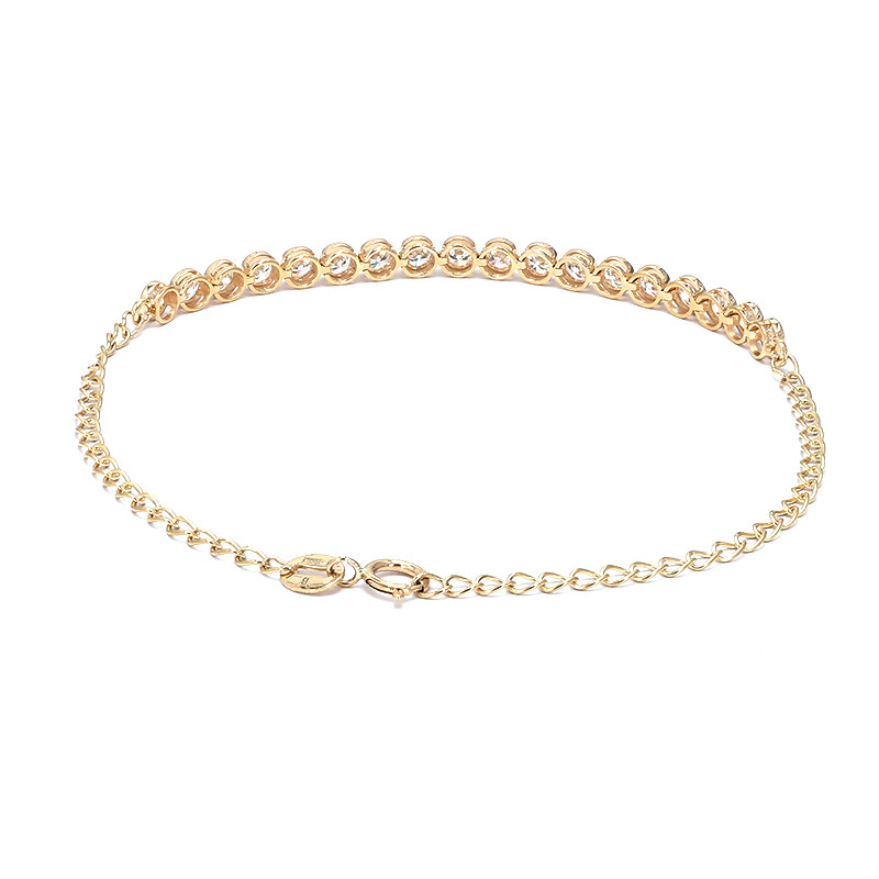 18 Bubble Bezel Set Double Layer Gallery Round Cut Diamonds Bracelet with spring clasp