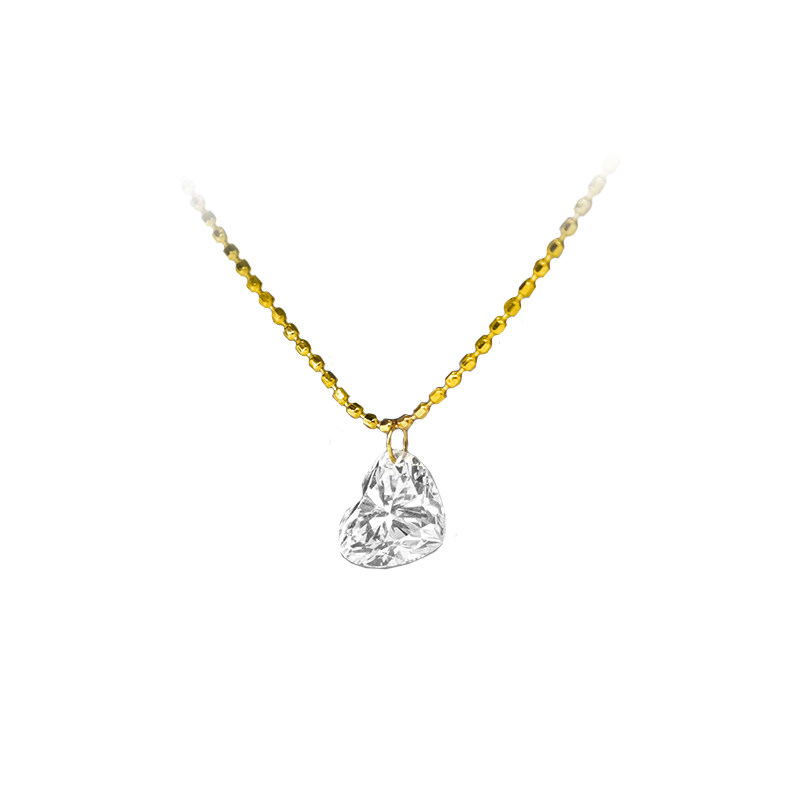 Solid AU750 Yellow Gold Beaded Chain Heart Cut Lab Grown Diamond Solitaire Bracelet