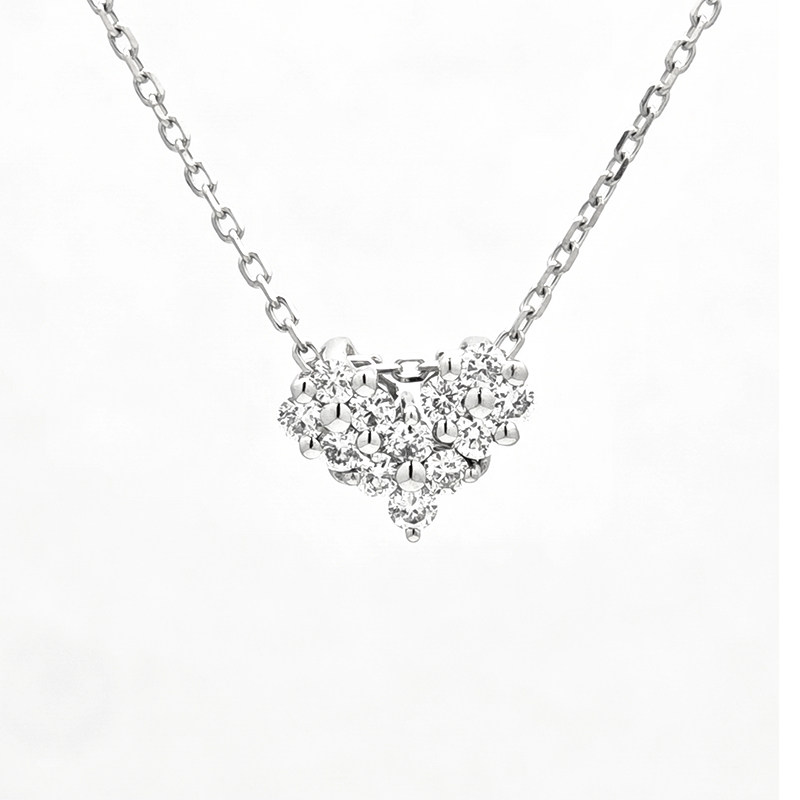 Heart Motif Bead Shaped Prong Open Gallery Ethical Lab Diamond Pendant Necklace