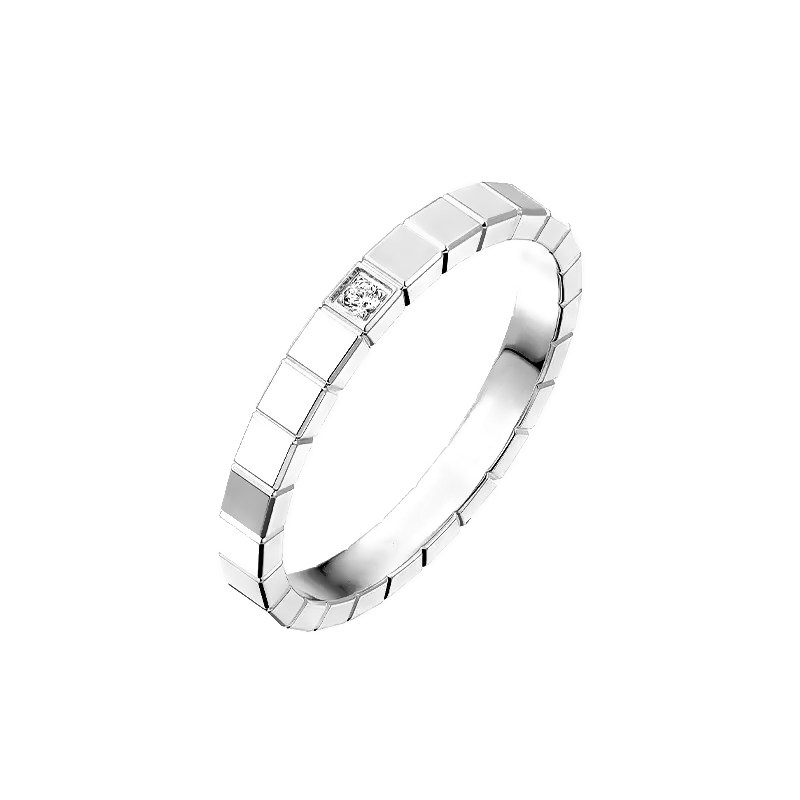 Eternity Tiny Accent Diamond Ring With Continuous Square Link Shank