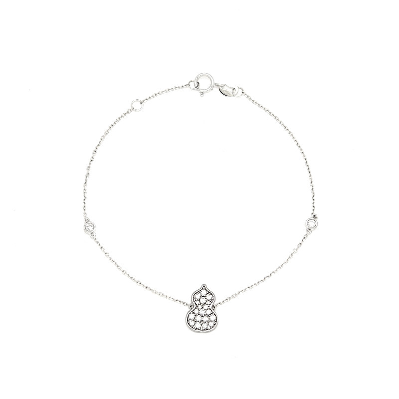 Gourd Shaped Pave Pendant Lab Diamond Necklace With Adjustable Chain Extender Chain