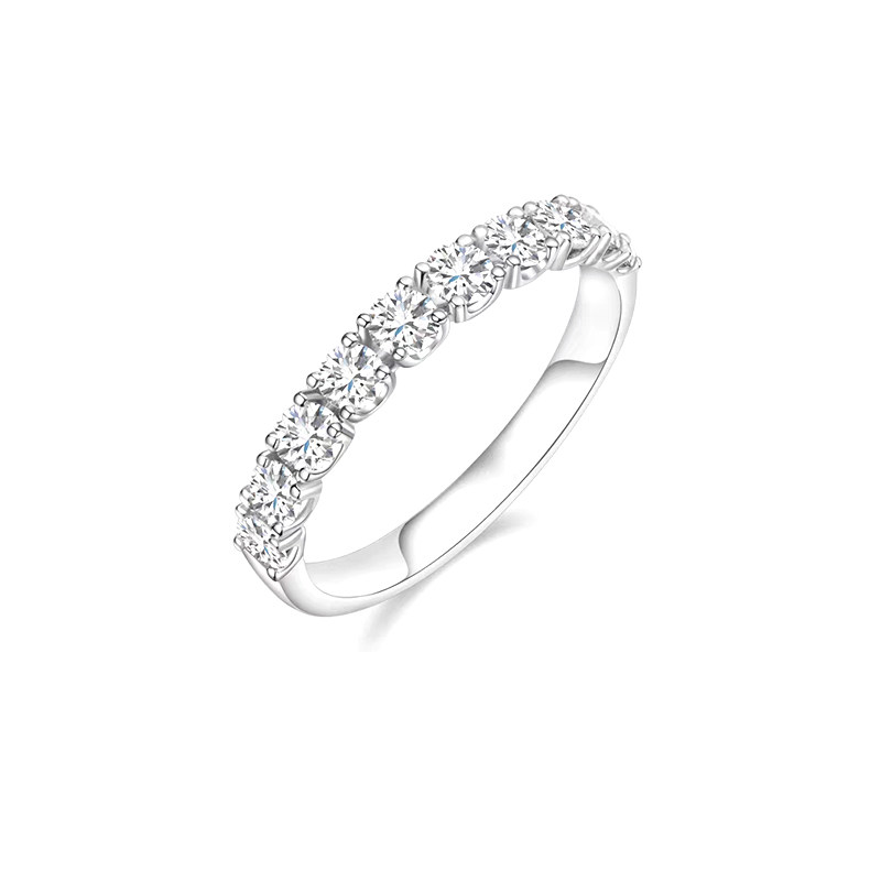 3 Quarter Pave Eternity Comfort Fit Lab Grown Diamond Wedding Band
