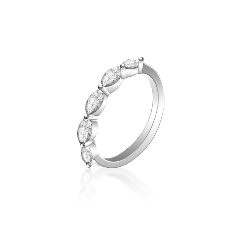 5 Marquise Cut Shared Prong Horizontal Setting Eternity Diamond Ring
