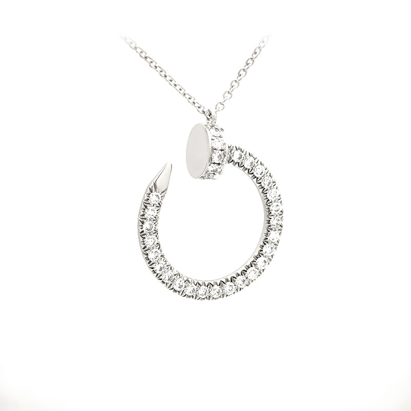 Nail-Inspired Diamond Necklace