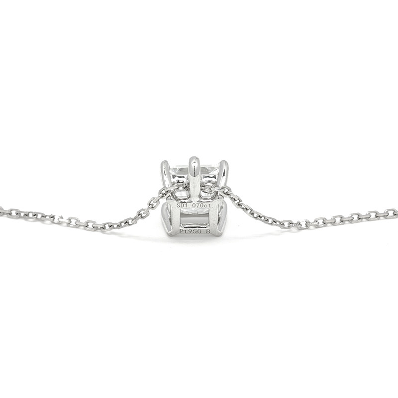 Classic 4 Prong Princess Cut Ethical Lab Diamond Pendant Necklace background
