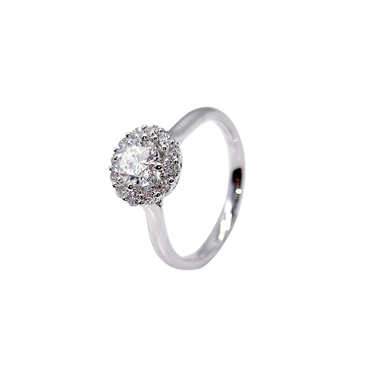 High Profile Round Cut Main Stone Man Made Diamond Ring With Bud Shaped Gallery details