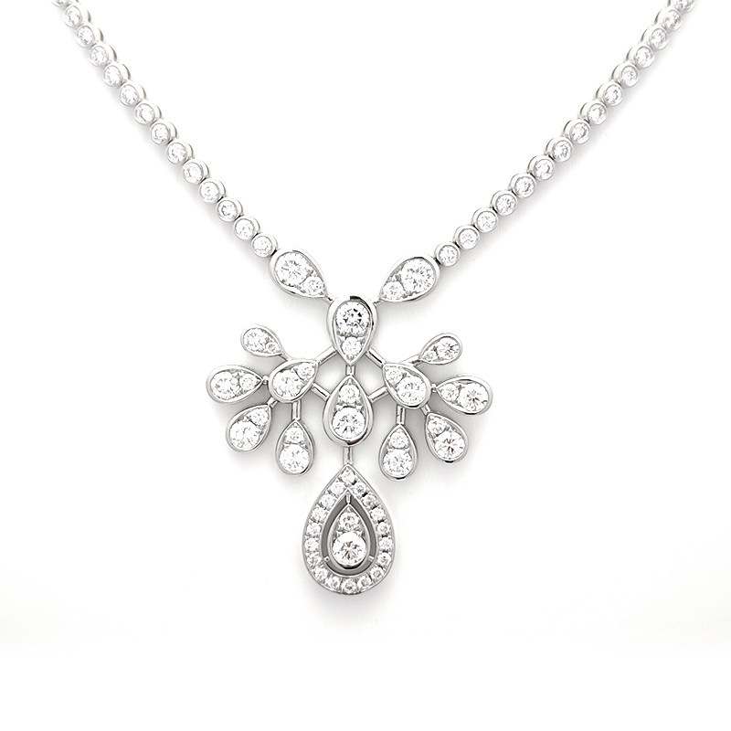 Teardrop Cluster Pavé Lab Grown Diamond Bridal Statement Necklace