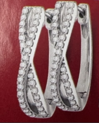 Twisted Curved Pavé Lab Grown Diamond Huggie Hoop Earrings