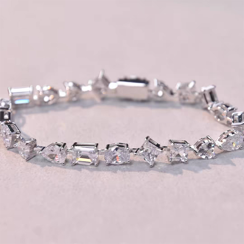 Mixed Shape Prong Set Lab Grown Diamond Tennis Bracelet — lab grown diamond bracelet